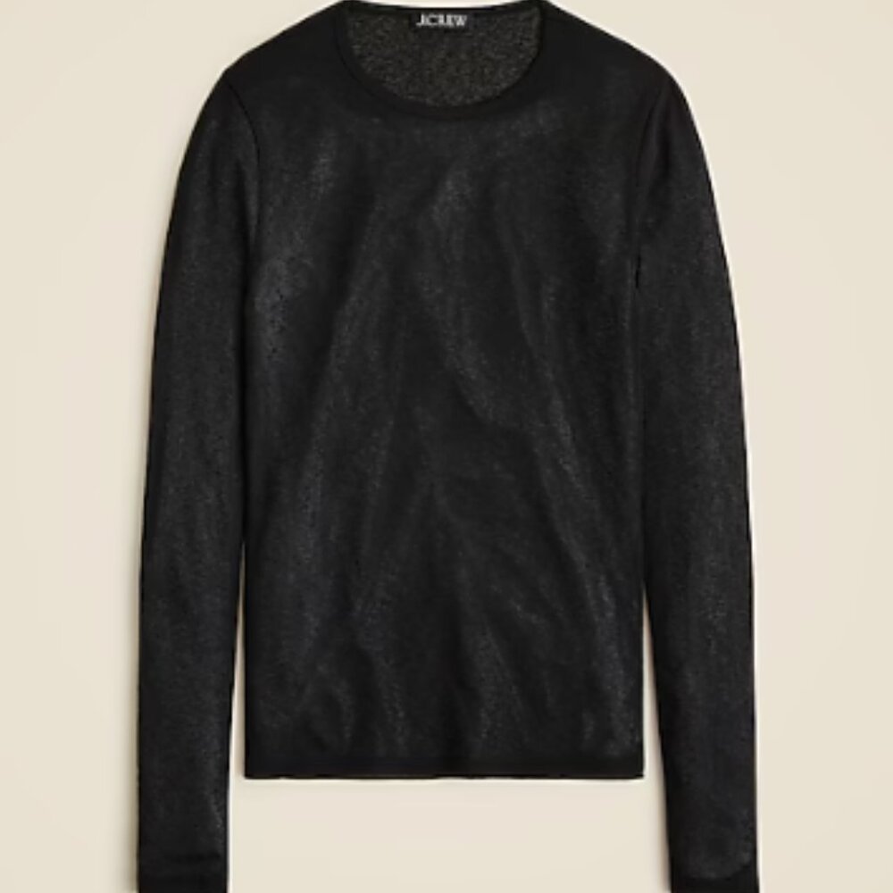 J.Crew Sheer long sleeve top, size L.